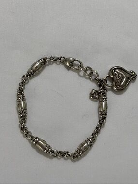 Vintage Brighton Blair Bracelet Silver Plated Heart Charm 7”